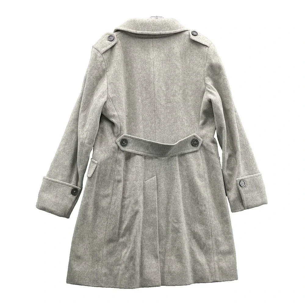 Michael Kors Pea Coat Women's‎ 14 Gray 100% Wool Preppy Corpcore Academia 60's